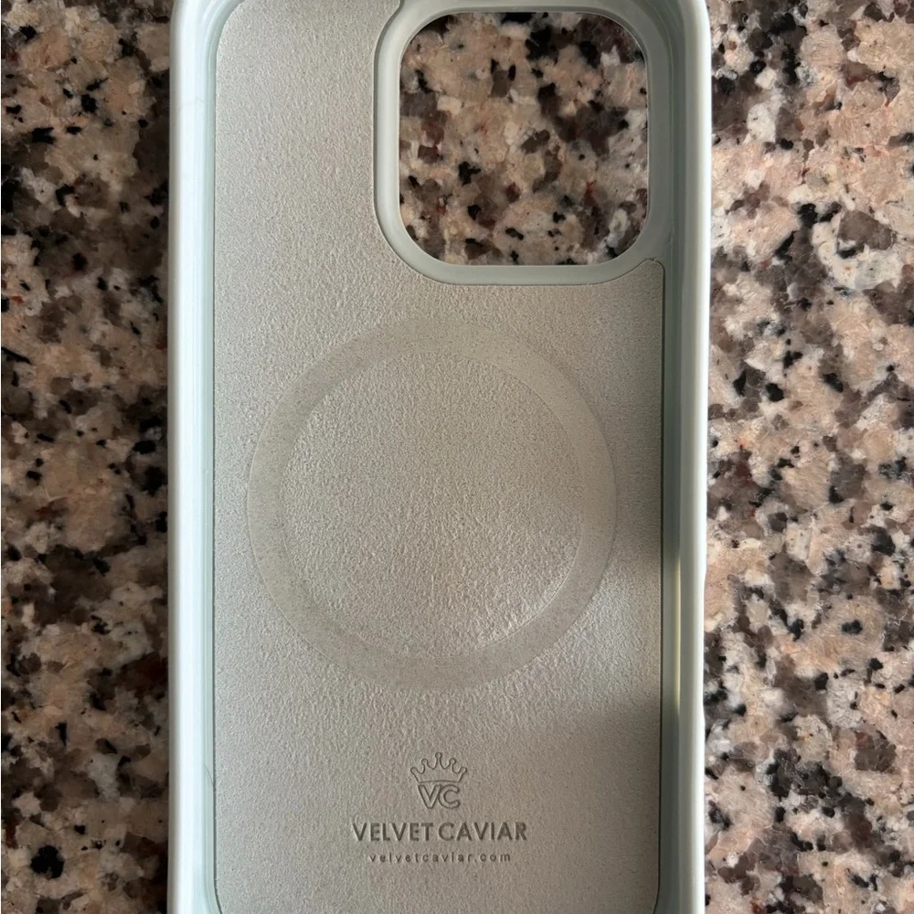 Velvet Caviar White Phone Case with Blue Floral Ring Grip